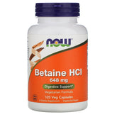 Betaïne Betaïne HCL 648 MG 120 Capsules NOW FOODS